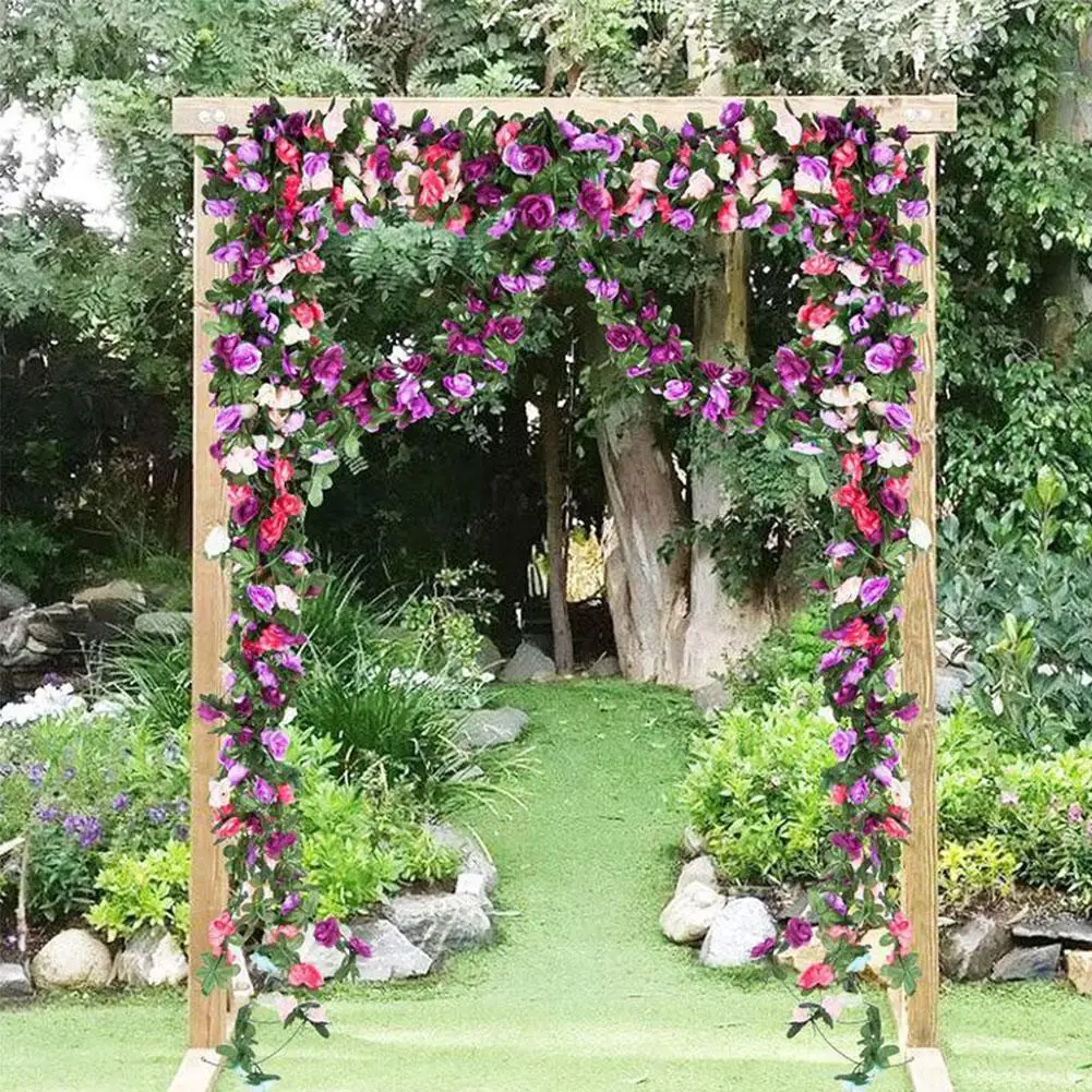 Искусственные цветы розы лоза для дома кондиционера украшение воды арочная пион