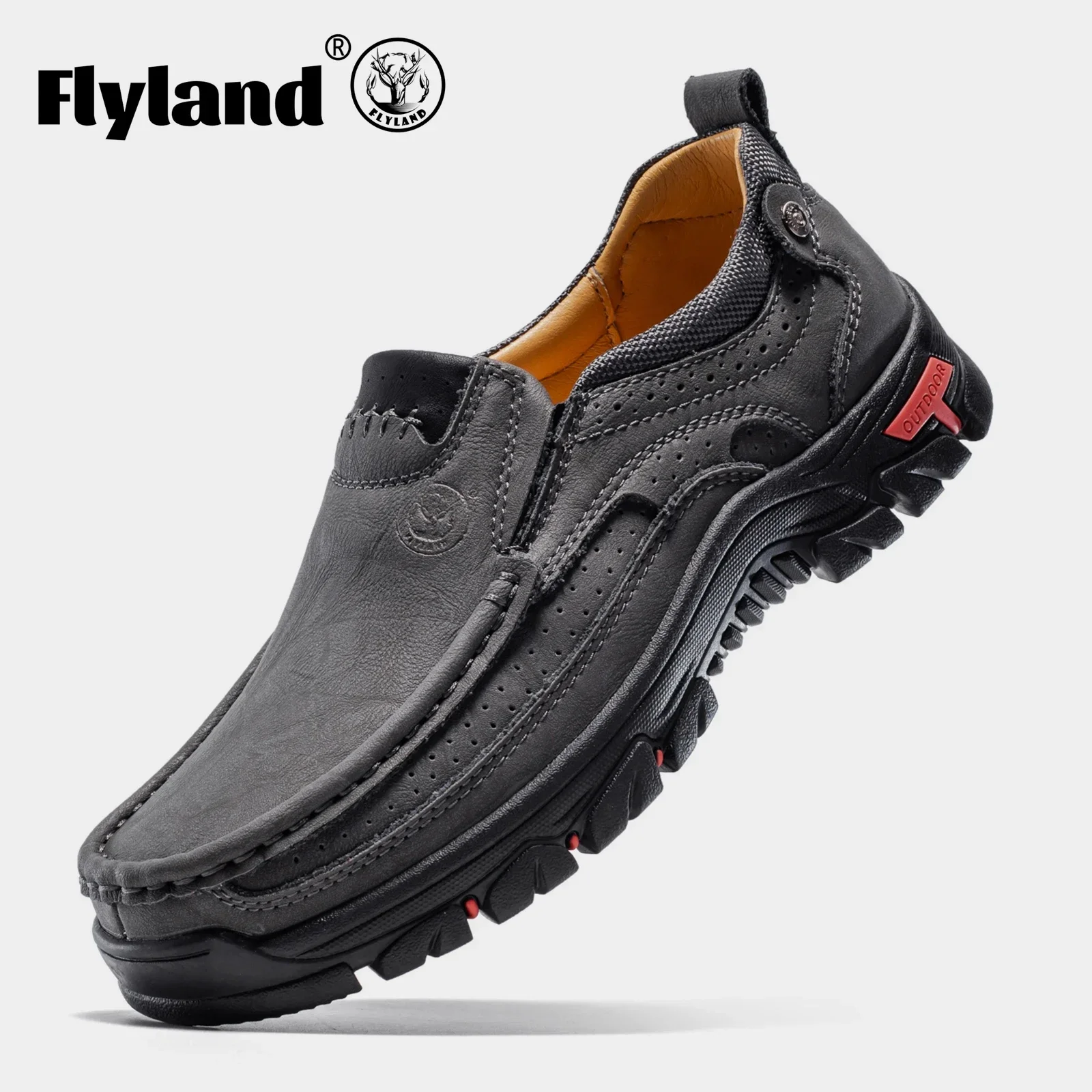 Мужские мокасины из натуральной кожи на плоской подошве