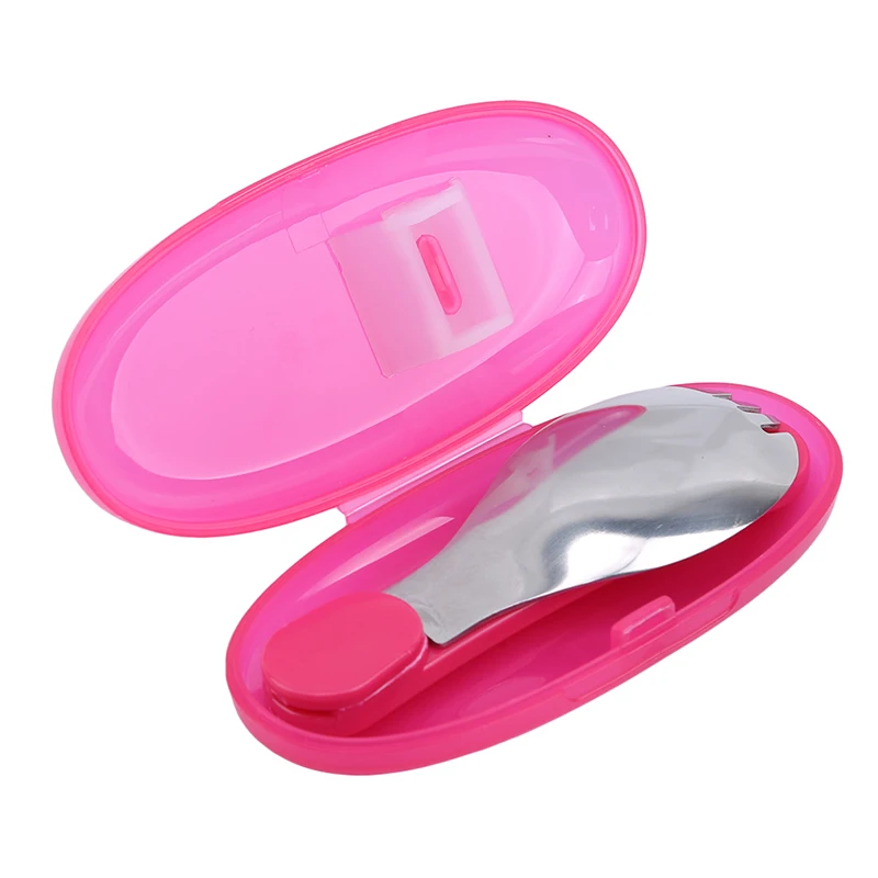 

Baby Candy Color Tableware Folding Spoon Stainless Steel Infant Eating Spoon Hot Tableware Soft Handle Children's Tableware