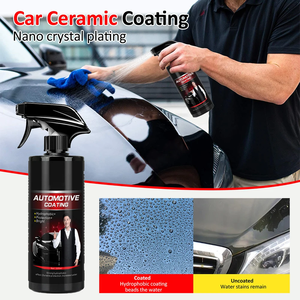 

500ml Car Ceramic Coating 9H Nano Crystal Glass Plating Car Polishing Agent Hydrophobic Anti-Aging Car Care Kit Auto Accessories