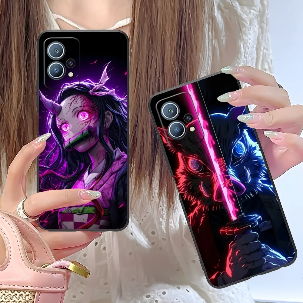 Цветной неоновый чехол для мобильного телефона Demon Slayer Huawei P60 P50 P40 P30 P20 P10 P9 P8 Pro Lite