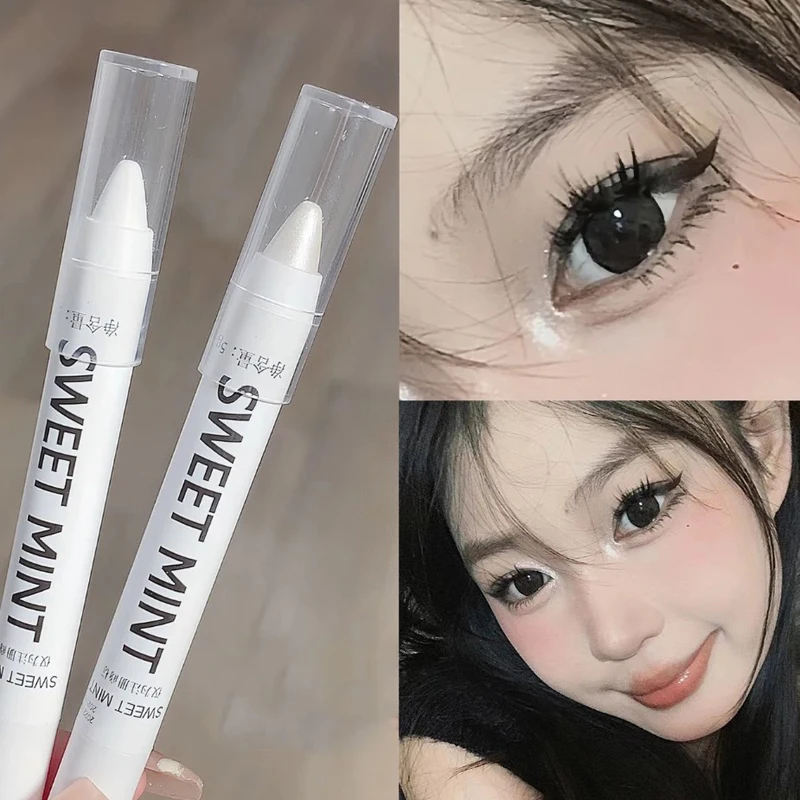 Matte White Lying Silkworm Highlighter Pen Eyes Corner Brightening Pearl High-Gloss Eyeliner Waterproof Glitter Eyeshadow Stick