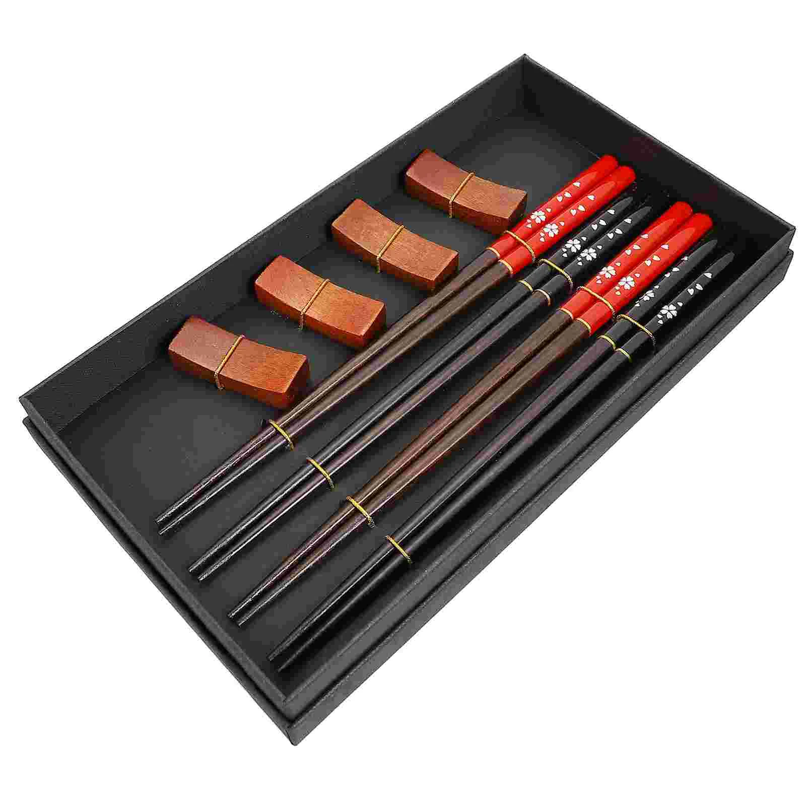 

Chopsticks Gift Set Chopstick Traditional Pillow Cutlery Decorative Rest Wooden Japanese Bamboo Dinner Service Tableware Sushi