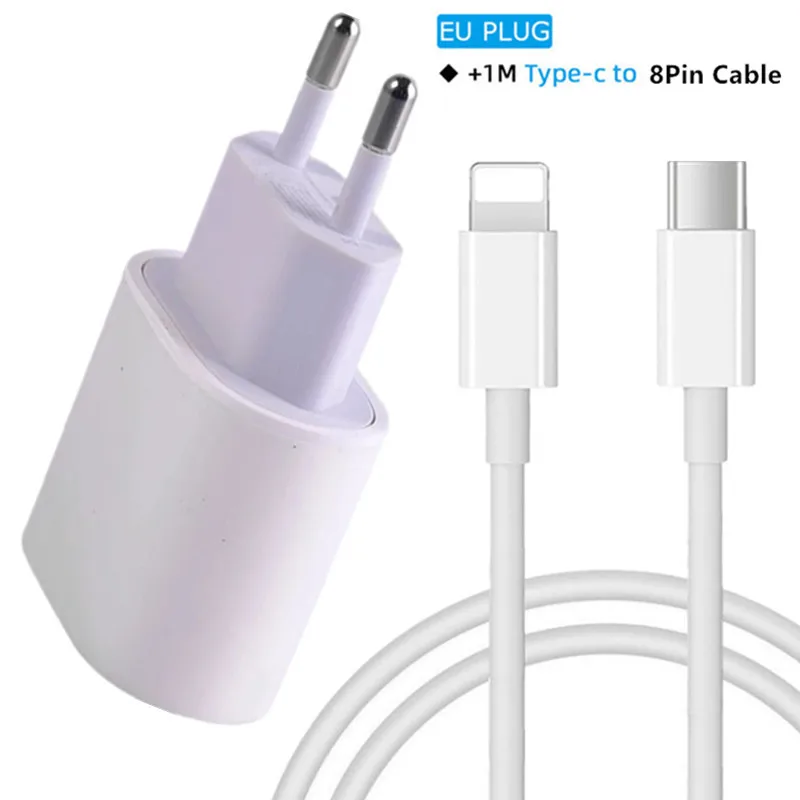 

20W Fast Charging PD USB C Charger For Apple iPhone 13 12 11 Pro Max 14 SE3 8 7 XS IPAD Power Adapter US EU Plug PD Type C Port
