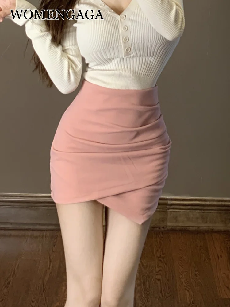 

Милая женская розовая мини-юбка в форме сердца, модная плиссированная Женская юбка с высокой талией и запахом, Z2VP