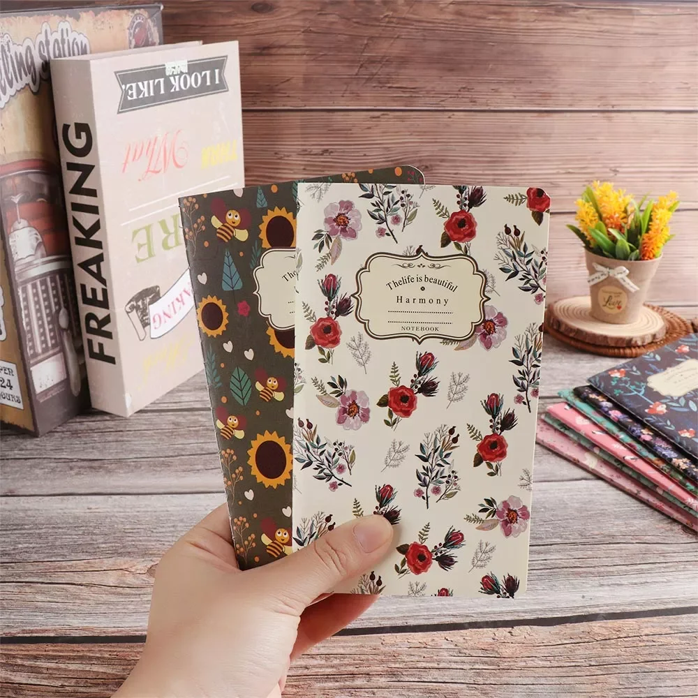 

48K Workbooks Color Notebooks Kraft Paper Notebook Retro Car Line Notepad Hand-painted Sketchbook Diarybook Office Supplies