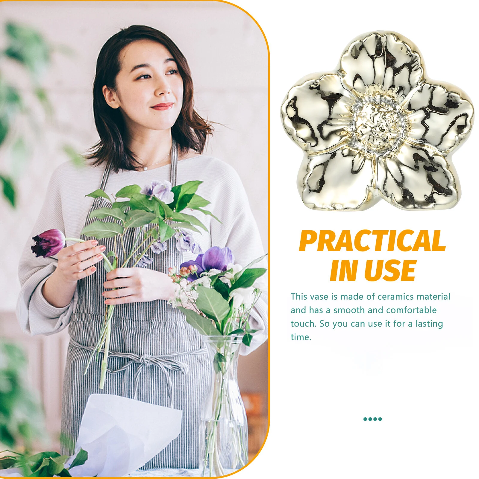 

Декоративная золотистая керамика для обеденного стола, 11,5x11x6 см