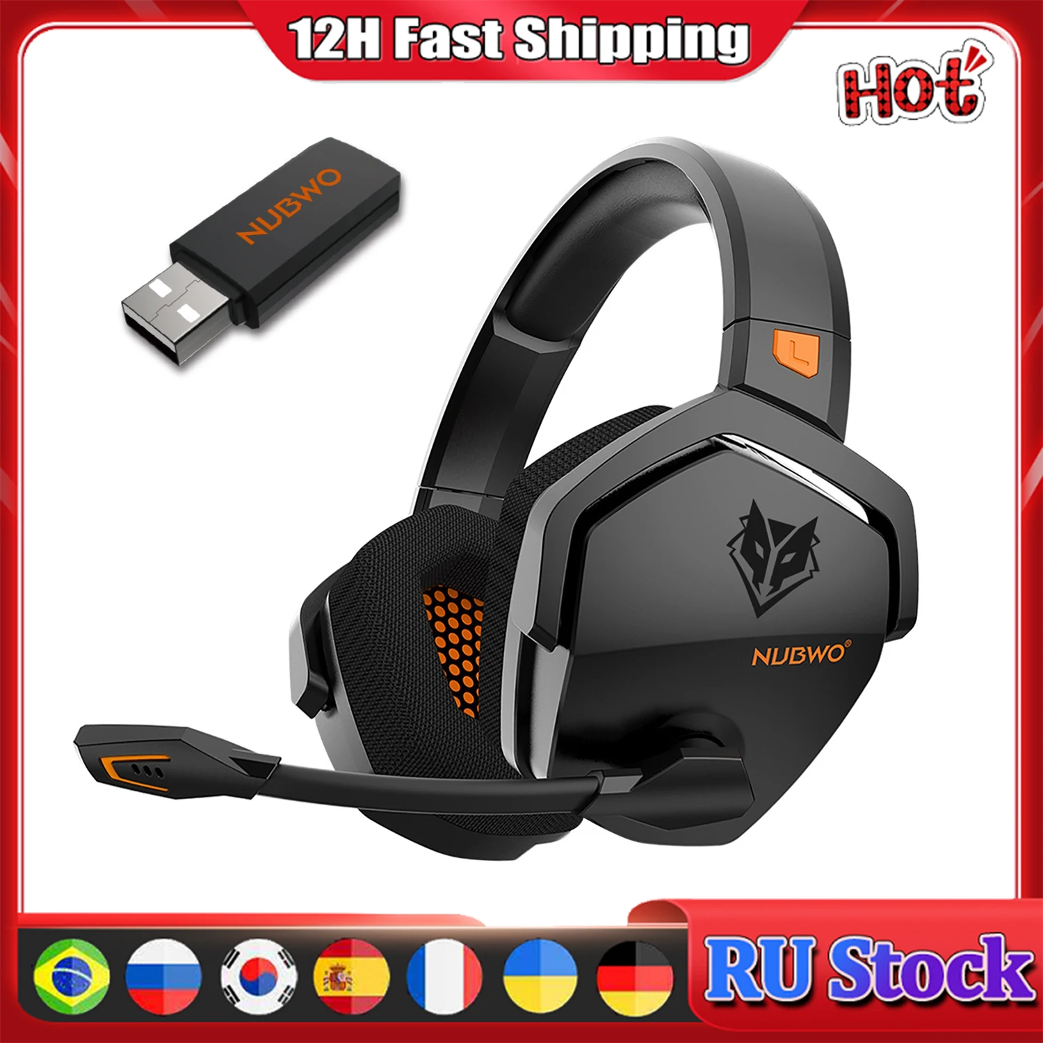 NUBWO G06 Wireless Gaming Headset for PS5 PS4 PC Laptop Over Ear Headphones with Mic 2.4G BT Wireless / Wired Headsets for Games
