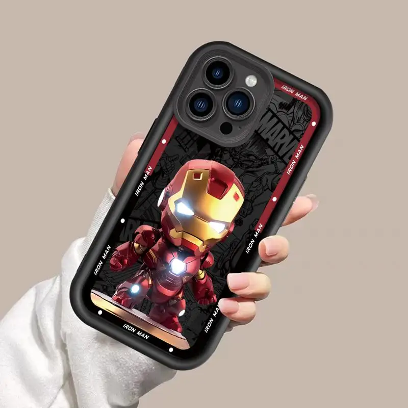 Чехол Marvel Sipiderman Ironman для Apple iPhone 15 11 13 14 Pro Max 12 силиконовый чехол Plus мягкий телефона