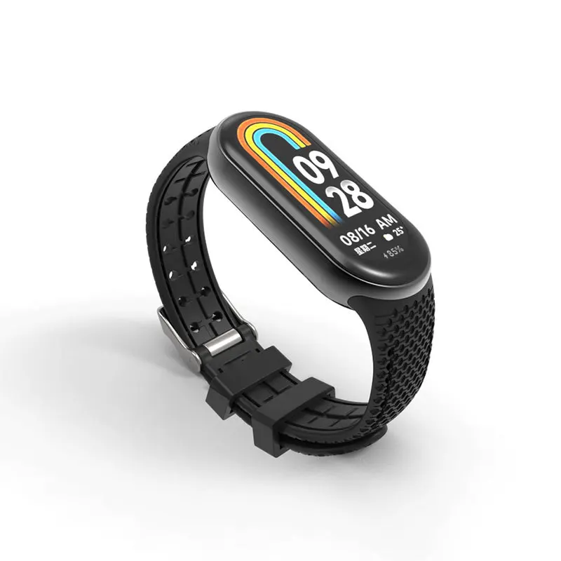 Ремешок сменный силиконовый для Xiaomi Mi band 8, спортивный браслет для смарт-часов, браслет для наручных часов Mi band 8