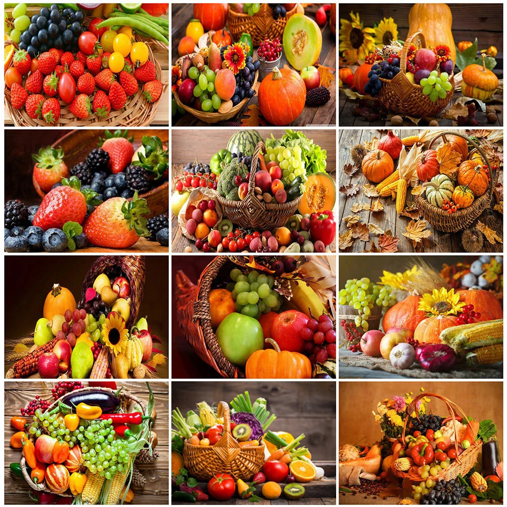 Алмазная 5D картина полностью круглая квадратная Цветочная фруктовая алмазная