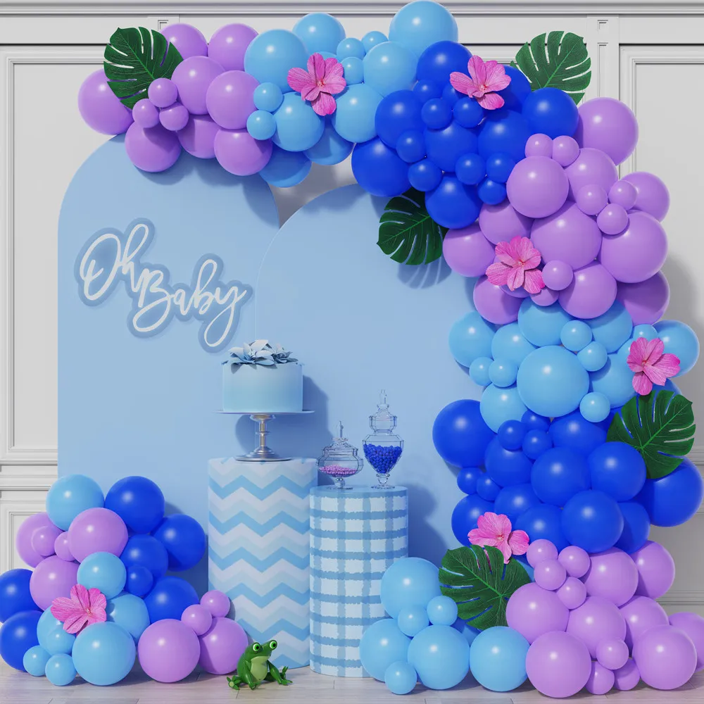 

125pcs Dark Blue Balloons Garland Arch Kit Blue Pruple Balloon Baby Shower Birthday Theme Party Decorations Inflatable Air Globo