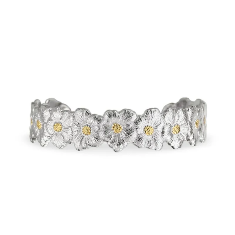 Женский Открытый браслет из серебра 925 пробы в винтажном стиле гардении