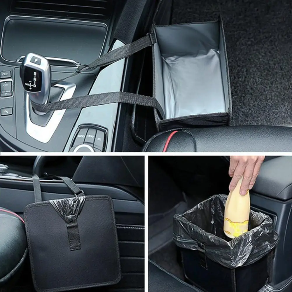 

Car Trash Bin Lightweight Car Trash Can Oxford Cloth Storing Practical Portable Car Garbage Waste Basket Bin