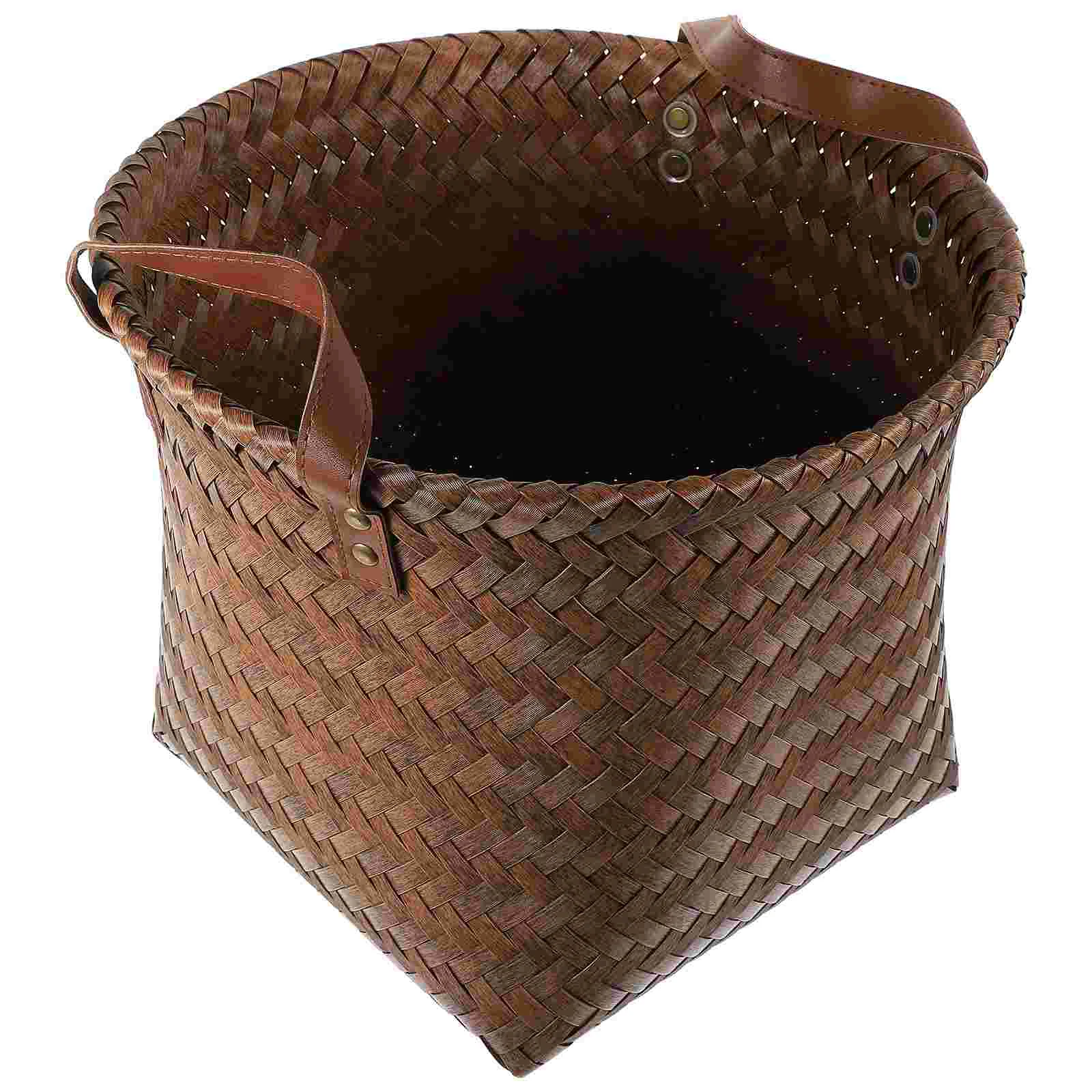 

Woven Basket Daily Necessities Basket Imitation Rattan Tabletop Sundries Finishing Basket