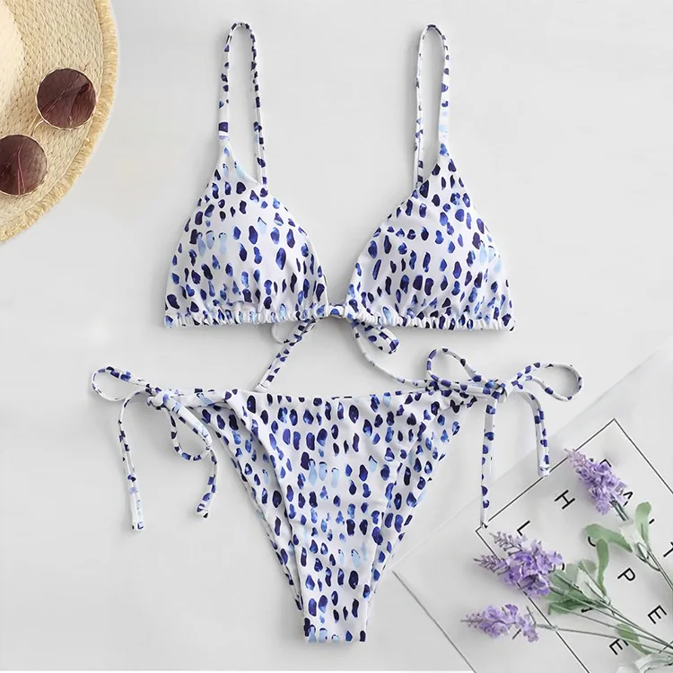 

New Sexy Bikini 2 Piece Sets Swimming Suit for Women Split Beach Wear Double Sided Leopard Print Snake Skin Bathing Suit