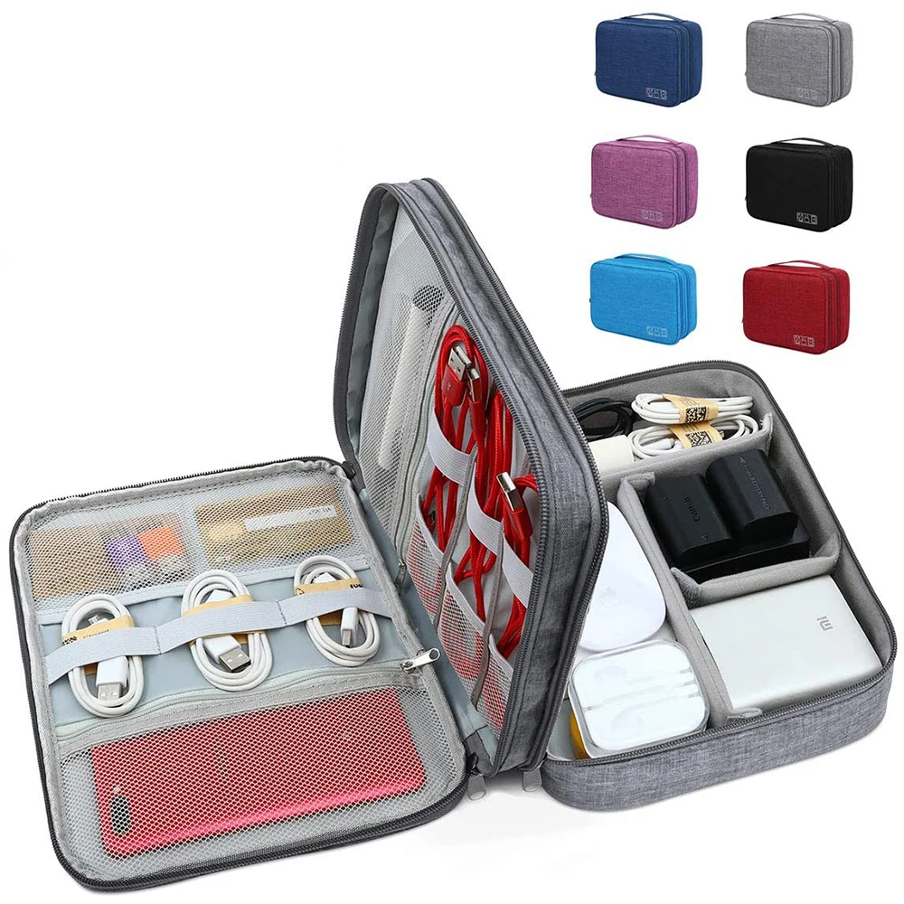 

Cable Organizer Bag Waterproof Travel Electronic Accessories Carrying Storage Bag Case For USB Cable Charger Phone USB SD Card