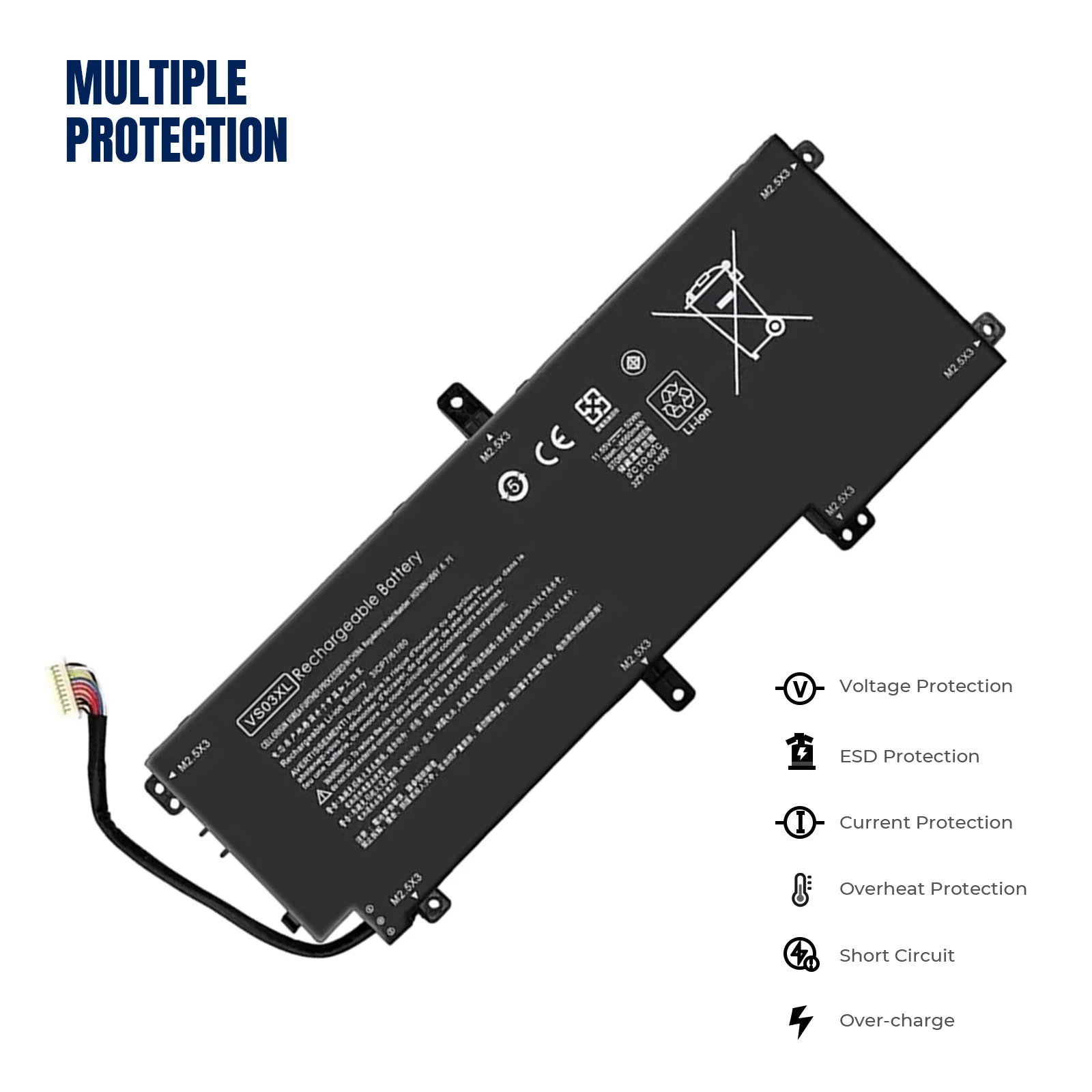 Аккумулятор YOOFAN VS03XL для ноутбука HP Envy 15-AS000NIA AS020TU AS165NZ AS111TU AS104NA 849047-541 849313-850