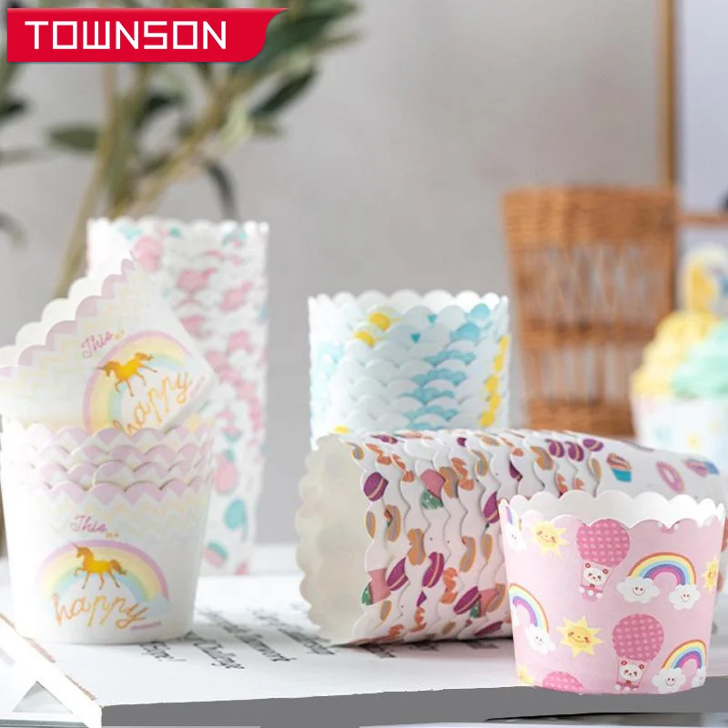 

50PCS Greaseproof Cupcake Liners Disposable Coated Paper Muffin Cake Cup Pulp Tray Coating Baking Wedding Party Baking Cup Tray