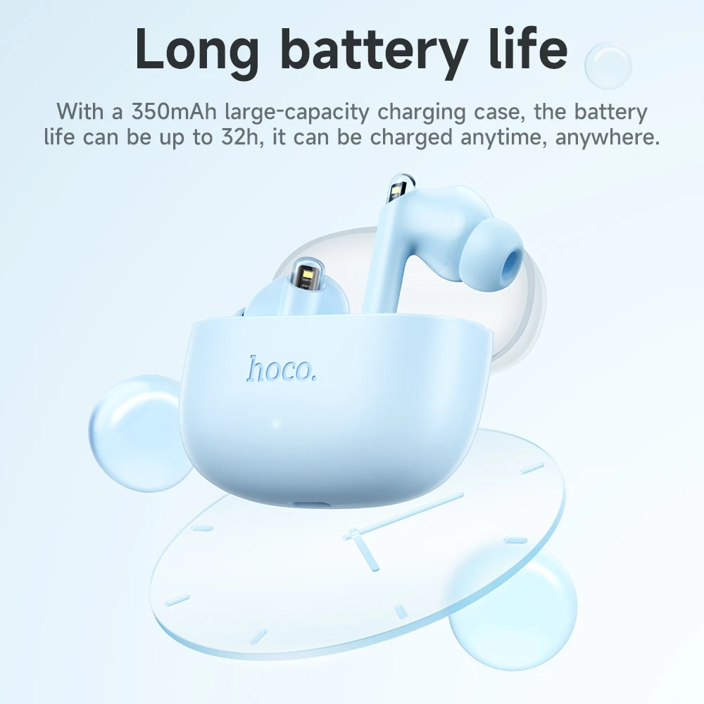 HOCO EQ12 TWS Беспроводные наушники Bluetooth с сенсорным управлением для звонков