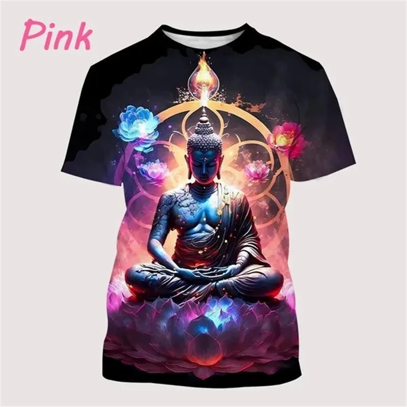 Буддистская Мода 3d графика футболки Будда Шакьямуни узор футболка для мужчин