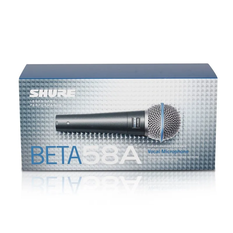 Профессиональный динамический ручной микрофон SHURE BETA 58A для караоке проводной с