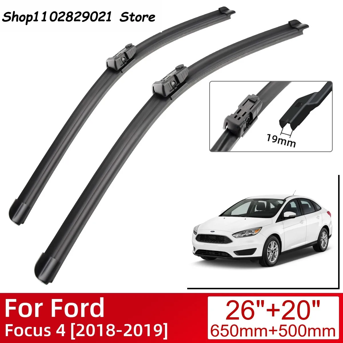 

For Ford Focus 4 2018-2019 Car Accessories Front Windscreen Wiper Blade Brushes Wipers 2019 2018