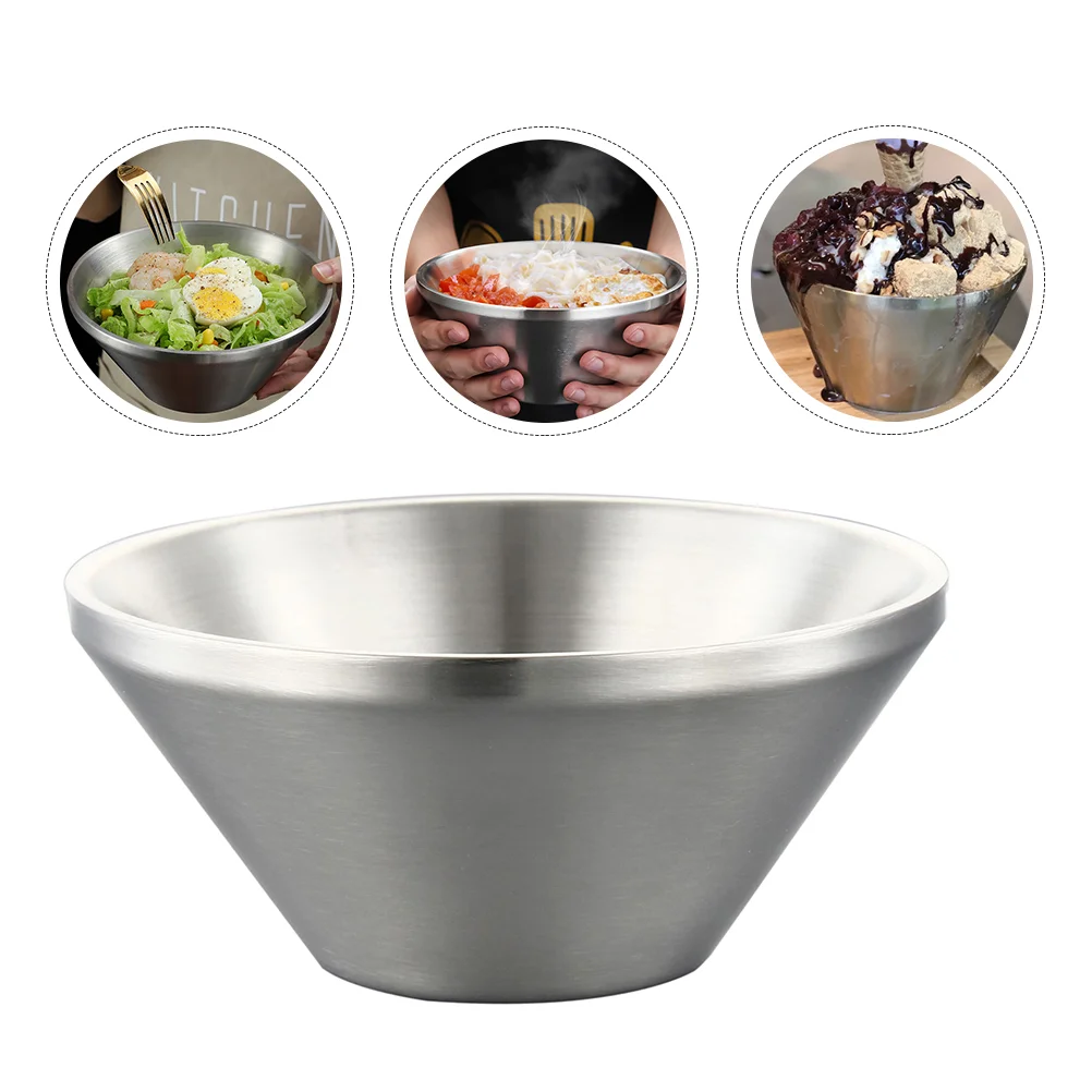 

Bowl Bowls Steel Stainless Cups Japanese Salad Sundae Noodle Appetizer Dessert Yogurt Metal Ramen Serving Creamice Cereal Cup