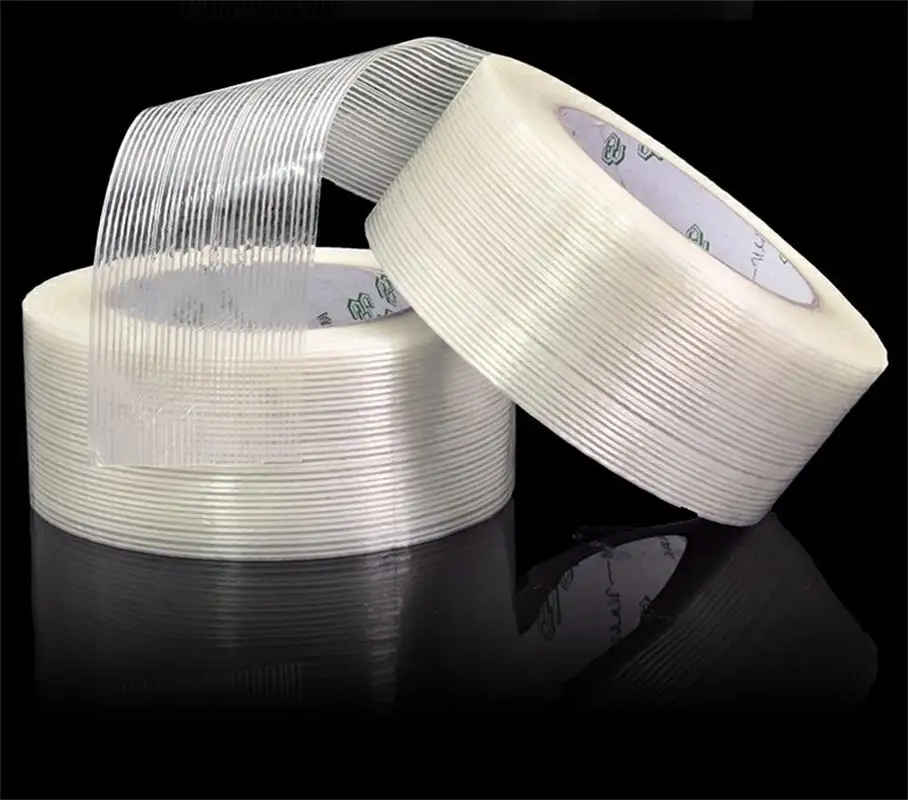 

1pc 50M Fiber Tape Strong Glass Fiber Tape High Temperature Resistant Non-Marking Single Side Stripe Tape 5MM/10MM/15MM/20MM/50M