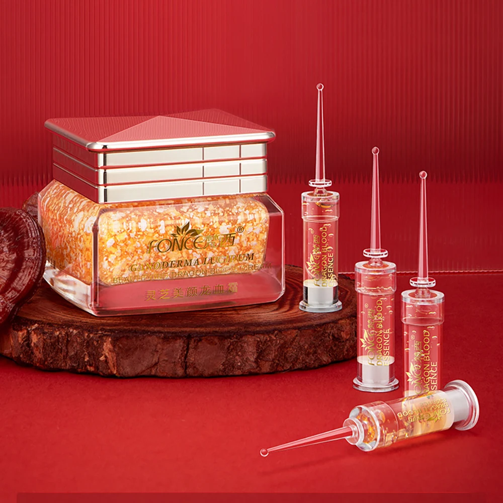 

Dragon Blood Beauty Box Face Serum Firming Moisturizing Brighten Skin Improve Dull Repair Essence Face Cream Skin Care Sets 2Pcs