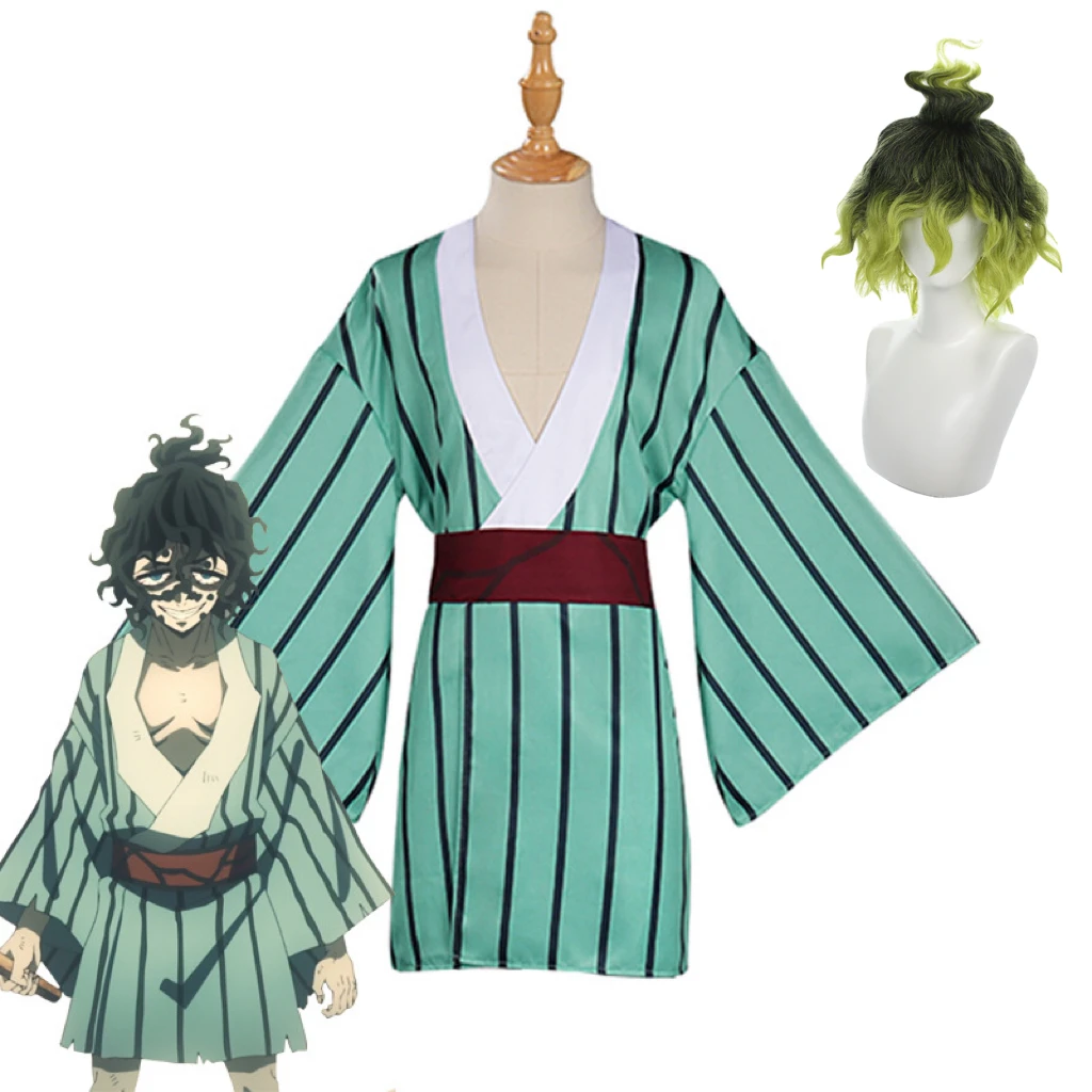 

Костюм для косплея Giyuutarou из аниме «рассекающий демонов», японское кимоно с париком для ролевых игр, костюм для мальчиков на Хэллоуин, карнав...