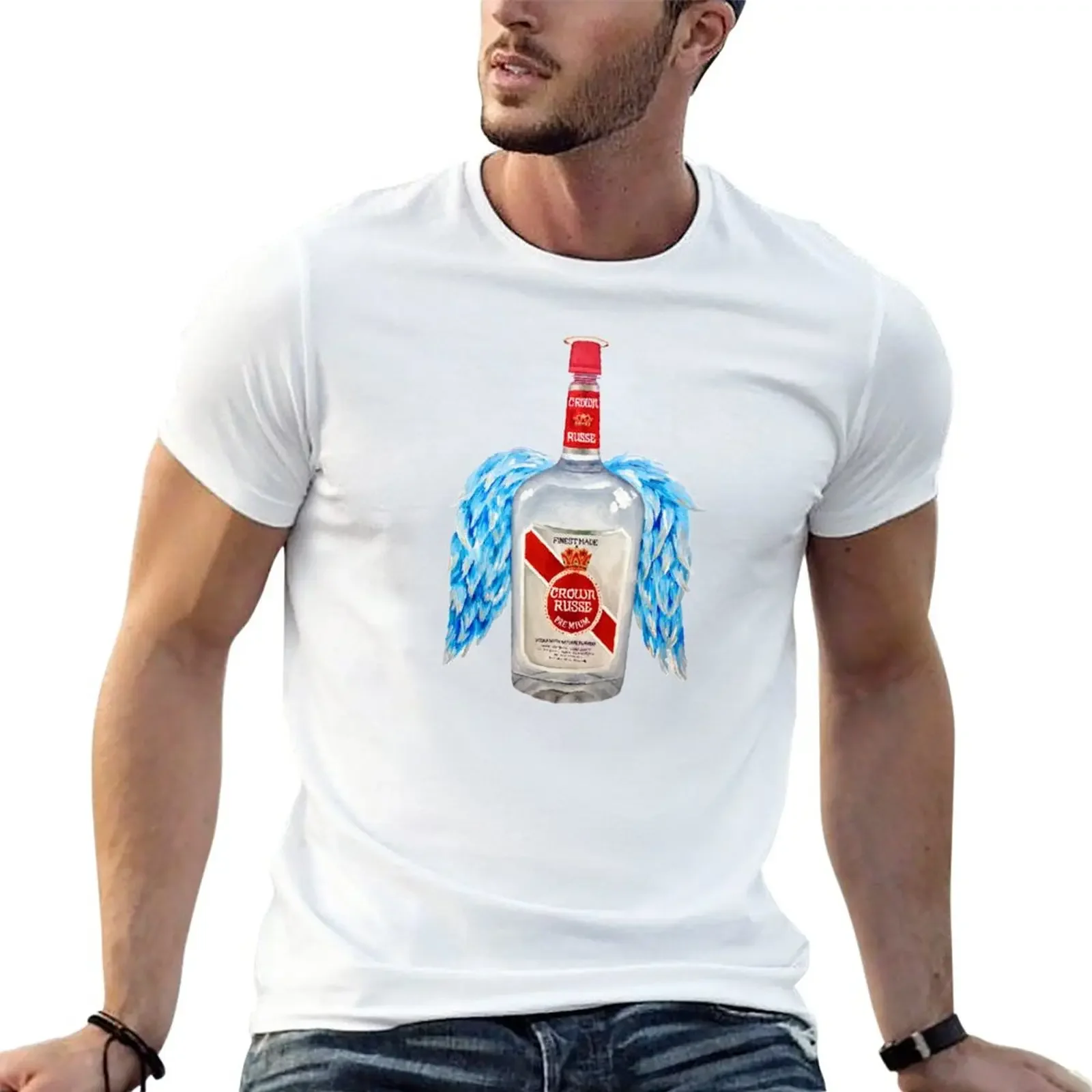 Фото New Crown Russe Angel T-Shirt funny t shirts plus size t shirts summer clothes cute tops mens plain t shirts №1