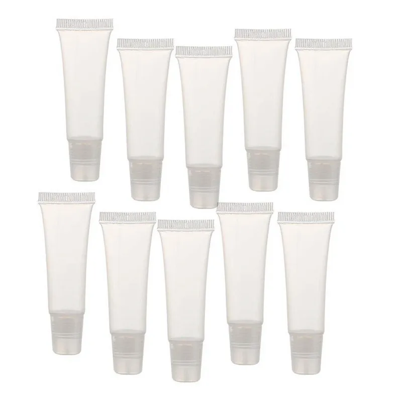 

1pack (2/3/5/10pcs) 5/8/10/15ML Empty Lip Gloss Tubes Lipstick Tube Lip Balm Soft Tube Makeup Squeeze Clear Lipgloss Container