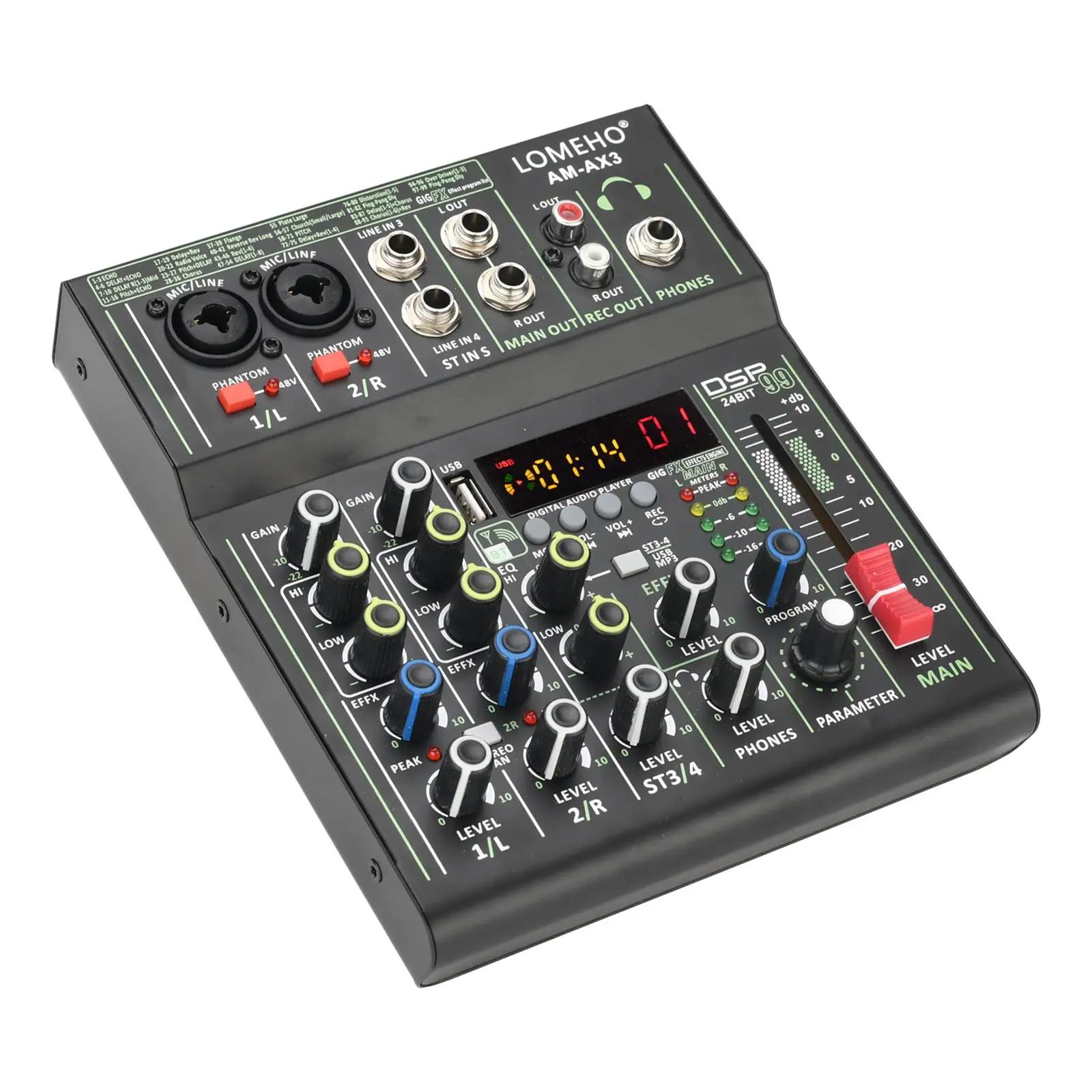 

Audio Mixer Sound Board Console Live Studio Audio Sound USB Audio Interface for Party Broadcast Karaoke Recording Computer