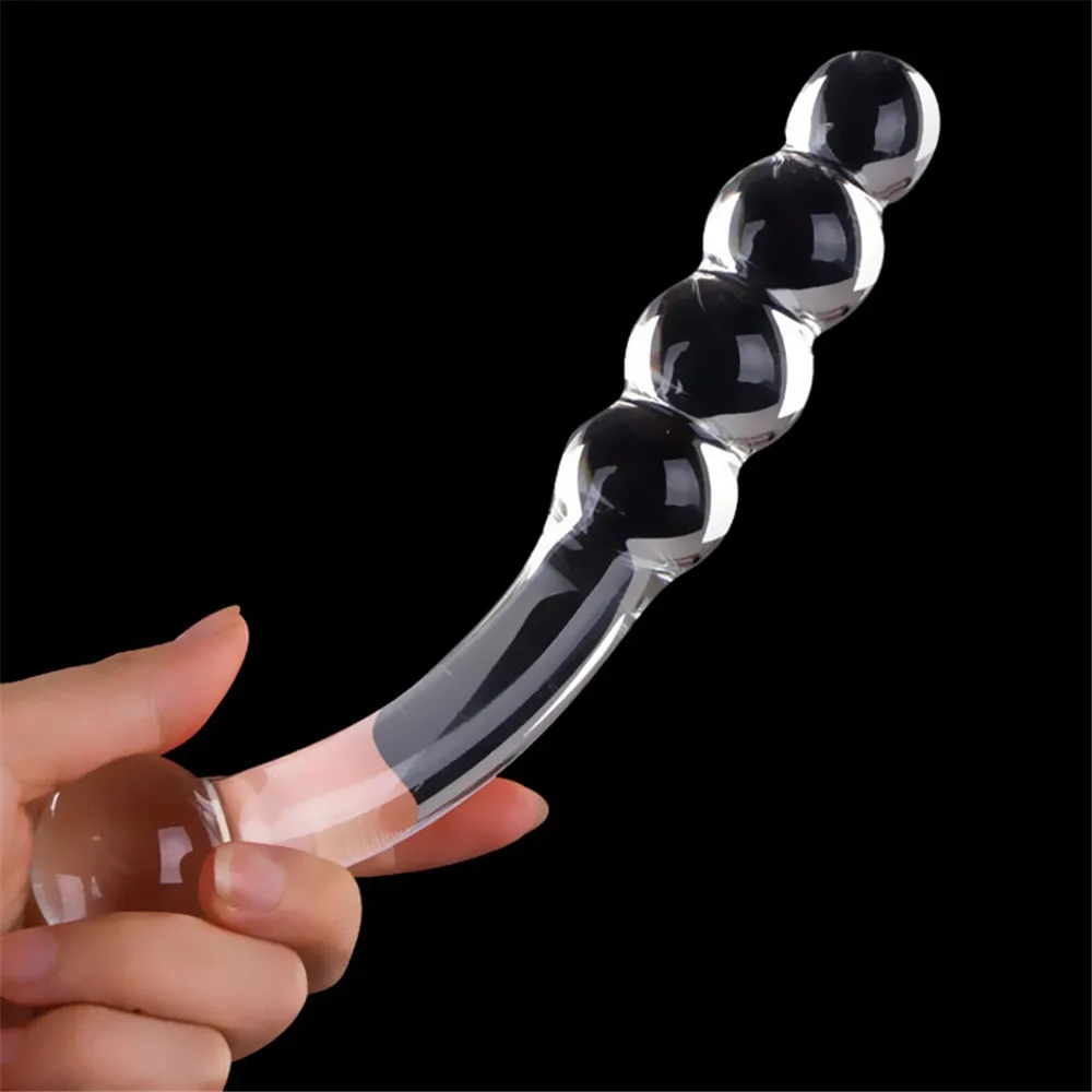 

Pyrex Glass Dildo 195x33mm Fake Penis Crystal Anal Beads Butt Plug Prostate Massager G Spot Female Masturbation Toys