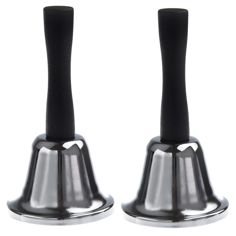 

2 шт., школьный колокольчик с черной деревянной ручкой