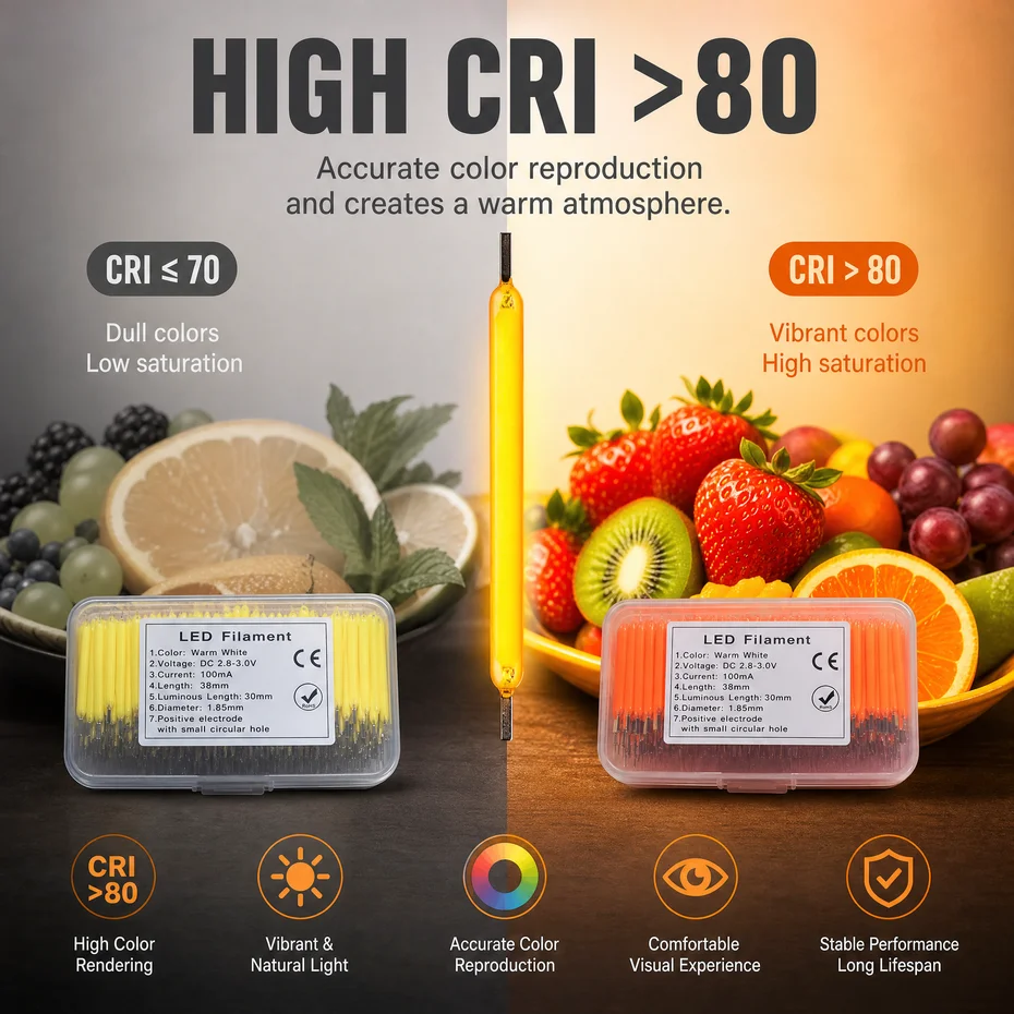 Фото 300 шт. светодиодных нитей COB Edison, разноцветные, 3В, 38мм, для праздничного освещения и декоративных ламп №2