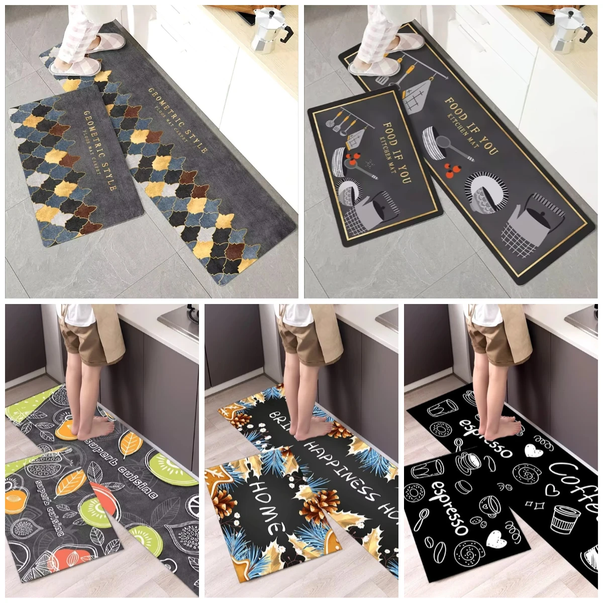 Кухонная утварь с узором кухонный коврик напольный ковер модный простой