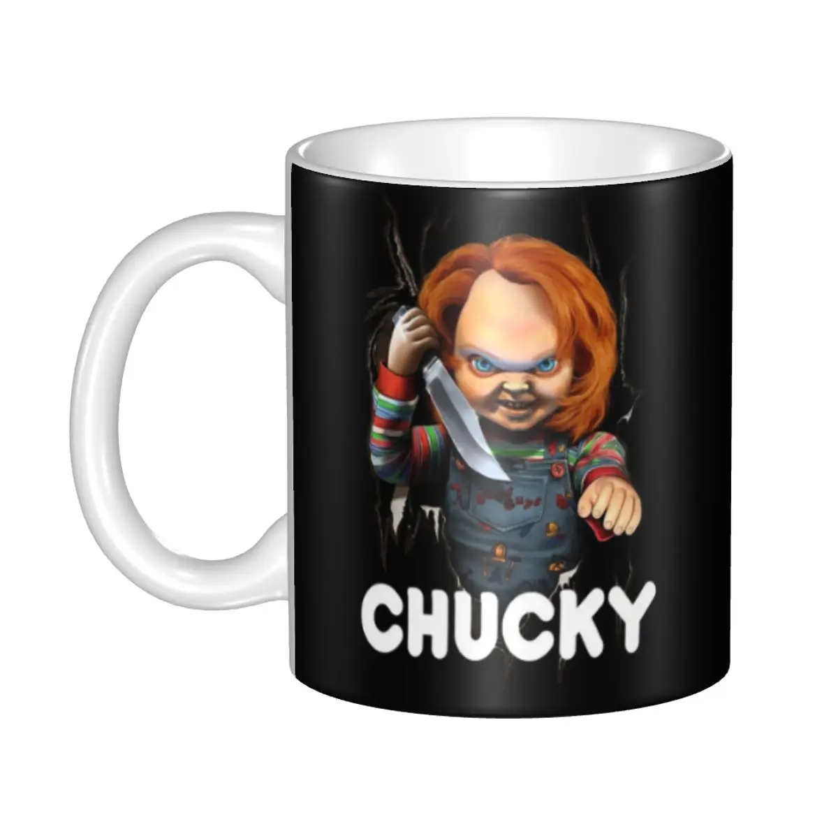 

Chucky Wanna Play Child's Play Coffee Mug DIY Custom Devil Doll Horror Movie Ceramic Tea Milk Mug Cup