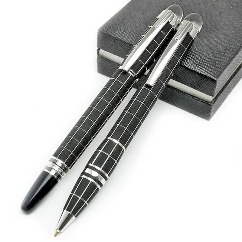 

PPS Luxury MB Ballpoint Rollerball Fountain Pen Metal Black Lattice With Serial Number Classic Stationery Star Walk Office