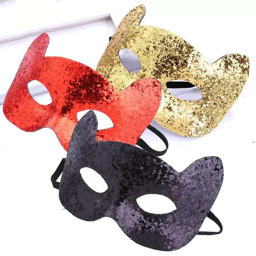 

Masks For Women Glitter Cat Face Masks Elegant Party Props Costume Halloween Face Decoration Girls Masquerade Costume