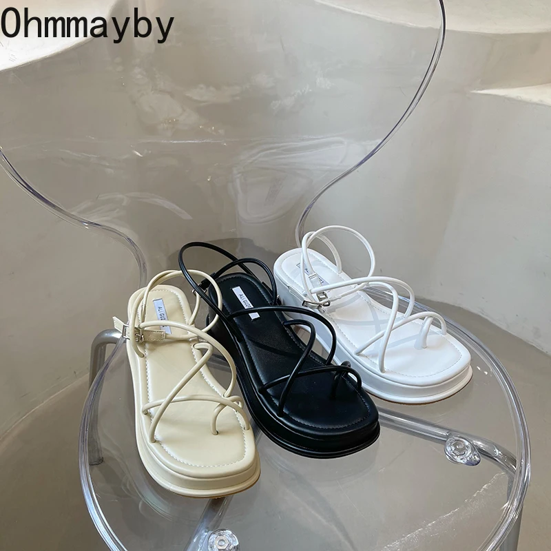 Сандалии женские с открытым носком дизайнерские босоножки узким ремешком