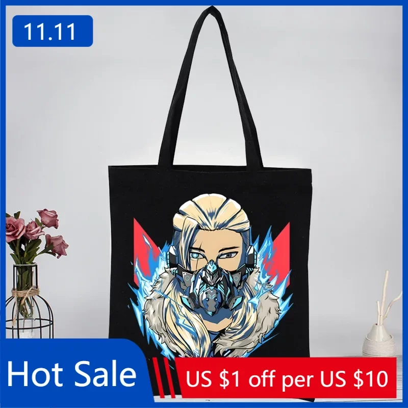

Evan Peters Skull Ahs Roanoke Canvas Tote Black Bags Harajuku Casual Female Girl Tote Eco Shopper Shoulder Bags
