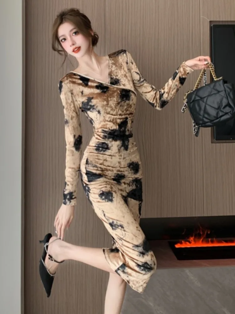 Ezgaga винтажные сексуальные платья женские с v-образным вырезом и цветочным