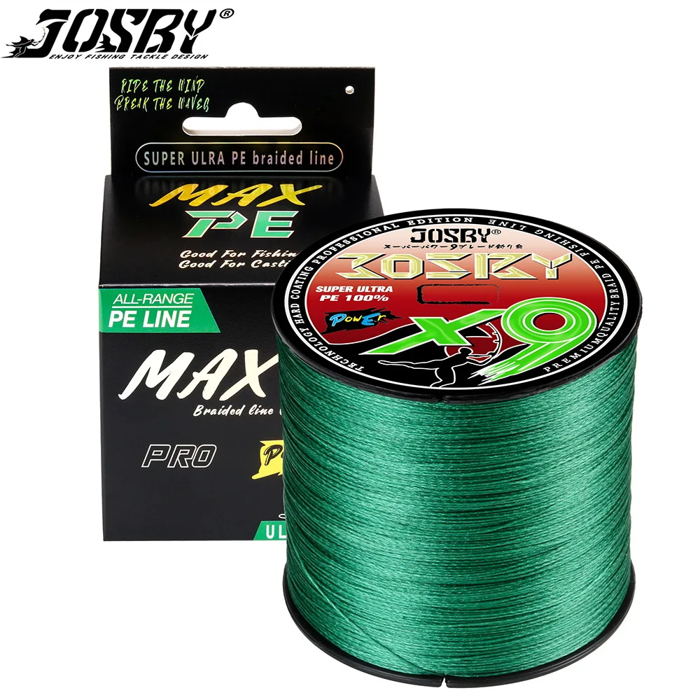 

JOSBY 8/9 Strands 300M 500M 100M Braided PE Fishing Line 10-100LB Leader Wire Fly Carp Super Strong Saltwater Sea Accessorie