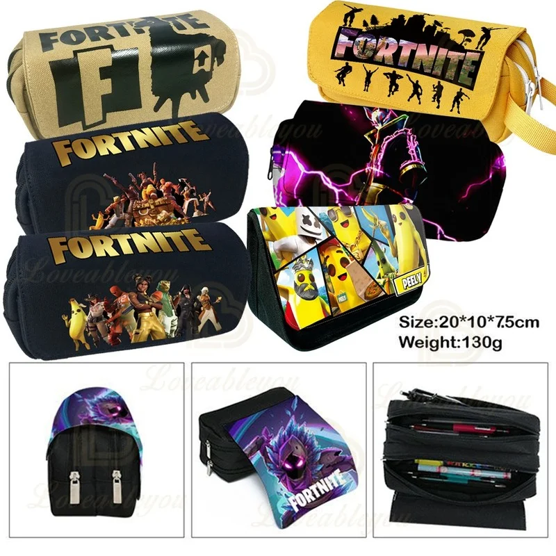 

Victory Royale Student Boys Girls Fortnite Capacity Pencil Stationery Case Peely Llama Hero Children's 3d Pen Box Kids Teen Bags