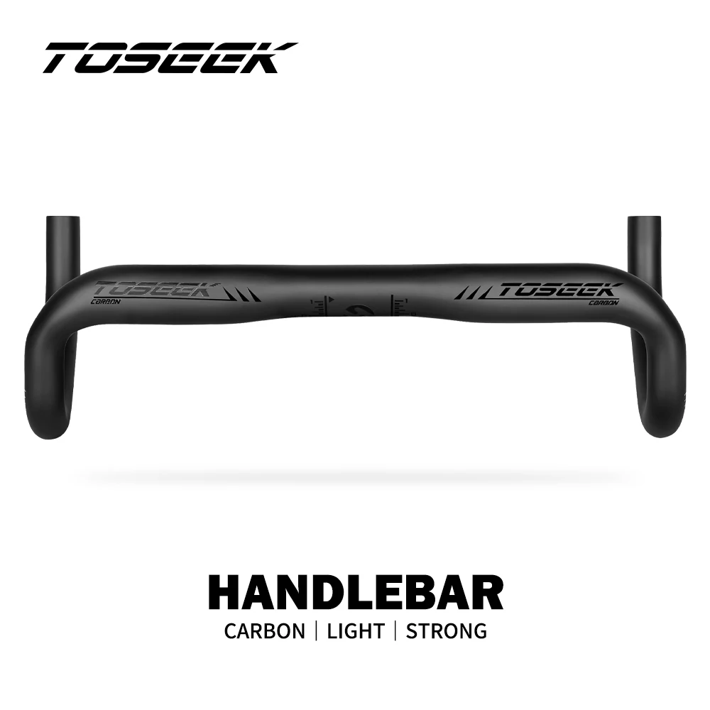 

TOSEEK Road Bike Handlebar Full Carbon Fiber Handlebar 400mm 420mm 440mm Bent Bar Ultralight Drop Bar Bicycle Accessories