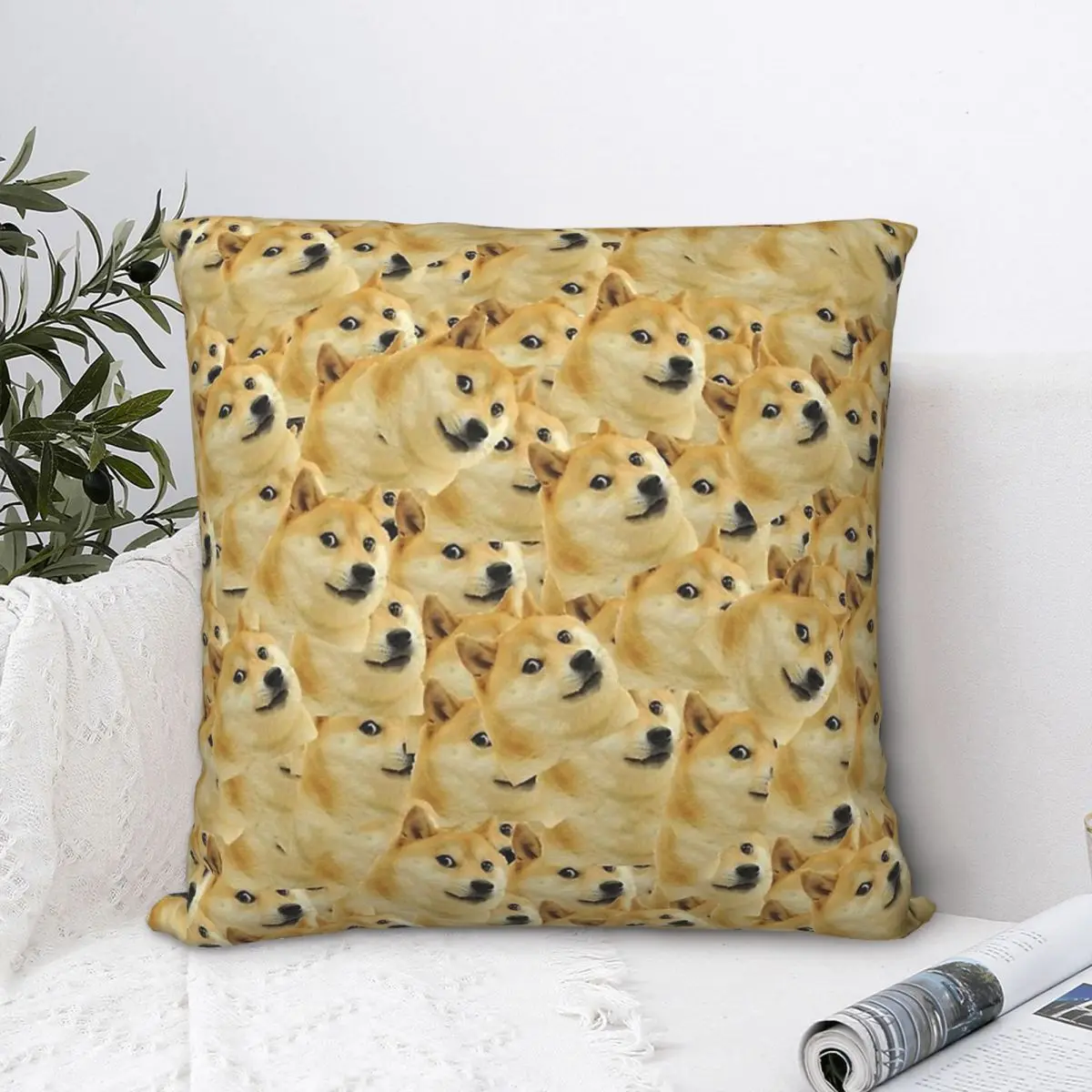 Doge-funda de almohada con estampado decorativo para el hogar, cojín para sofá, silla, abrazo