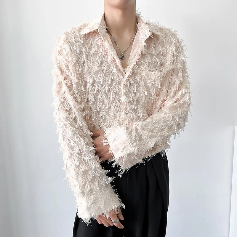 

Мужская демисезонная рубашка с бахромой, повседневная одежда, брендовая Свободная рубашка высокого качества, рубашка 2023, Повседневная руба...