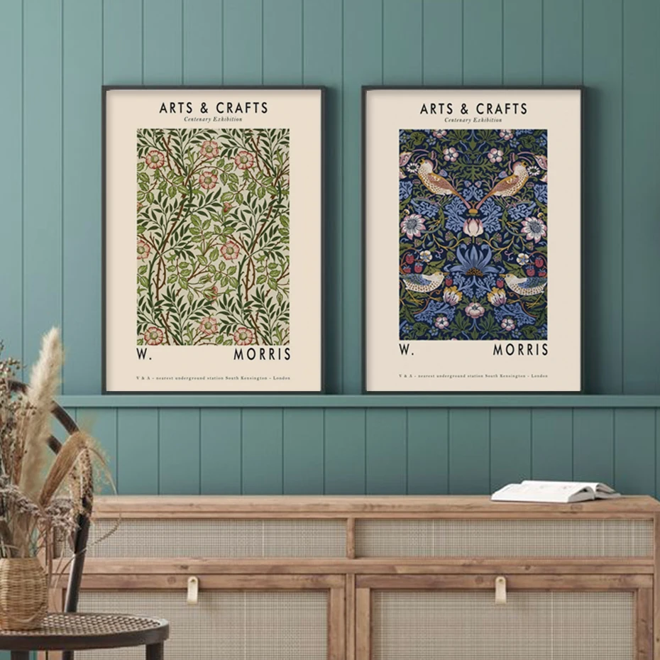 

Arts Crafts Floral Poster Wall Art Canvas Painting Green Plant Flower Posters and Prints Decor Picture Home Decoration